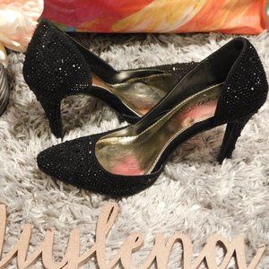BLACK STUDDED HEELS